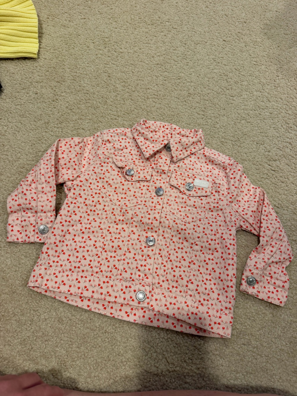 Pink Floral Button-Up Jacket